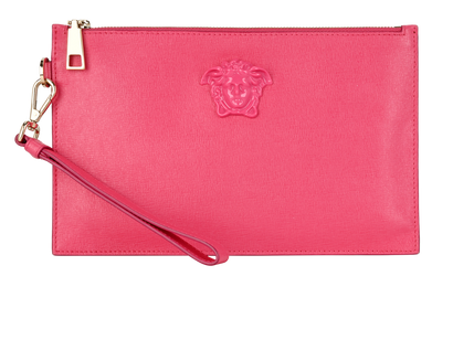 Versace Medusa Wristlet, &pound;250, Handbags, Pink, Leather, Front view